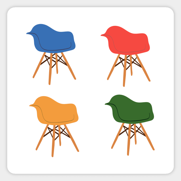 Mid Century Chairs Sticker by Brunch Club